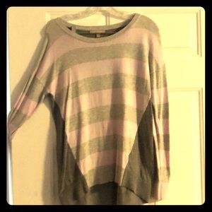 Gray and pink lightweight sweater